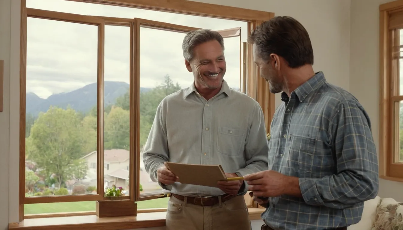 A homeowner reviewing new window options with a local provider in Portland